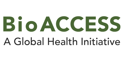 BioACCESS Logo - the word BioACCESS in green over the phrase "a global health initiative" in dark grey